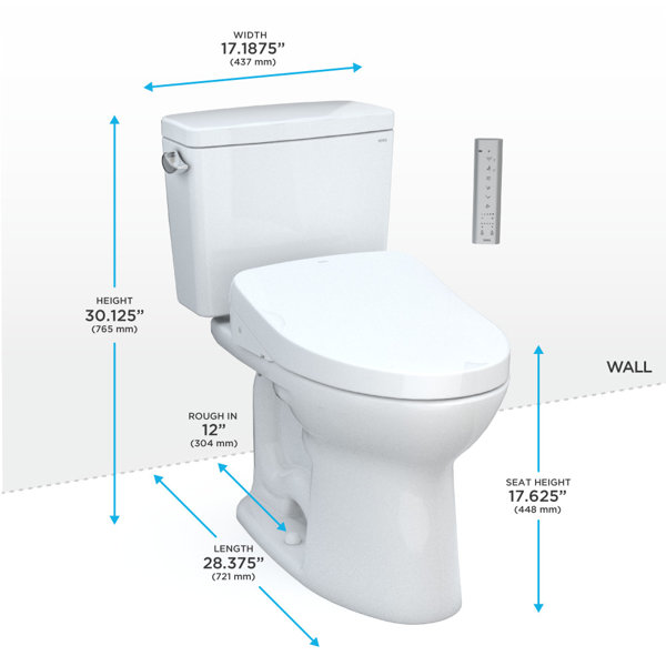 TOTO Drake WASHLET+ Two-Piece Elongated 1.6 GPF Universal Height